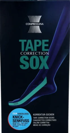 Compressana Tape Sox Senkfuß Stark Gr.5 Schwarz 2 Stück