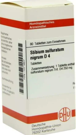 Dhu Stibium Sulfuratum Nigrum D4 80 Tabletten