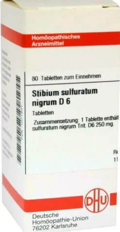 Dhu Stibium Sulfuratum Nigrum D6 80 Tabletten