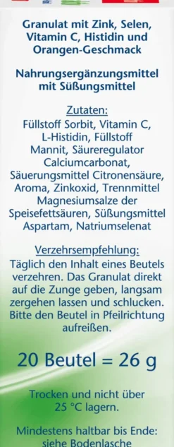 Doppelherz aktiv Abwehr Direct Zink und Selen Histidin 20 Pellets