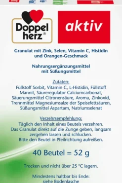 Doppelherz aktiv Abwehr Direct Zink und Selen Histidin Pellets 40 Pellets