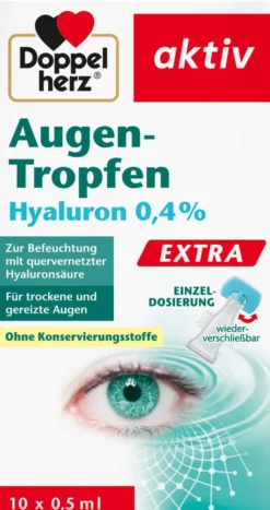 Doppelherz Aktiv Augen-Tropfen Hyaluron 0,4 % Extra 10 X 0,5 ml