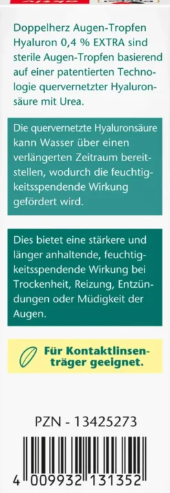 Doppelherz Aktiv Augen-Tropfen Hyaluron 0,4 % Extra 10 ml