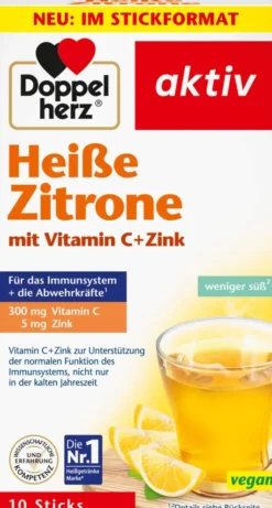 Doppelherz aktiv Heiße Zitrone Vitamin C + Zink Granulat 10 Stück