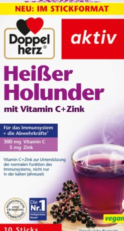 Doppelherz aktiv Heisser Holunder mit Vitamin C und Zink Granulat 10 Beutel