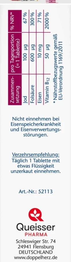 Doppelherz Aktiv Jod + Folsäure + Eisen + Vitamin B12 150...