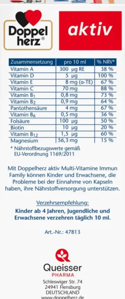 Doppelherz Aktiv Multi Vitamine Immun Family Flüssig 250 ml
