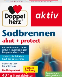 Doppelherz Aktiv Sodbrennen Akut+protect 40 Kautabletten