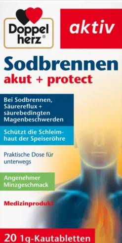 Doppelherz Aktiv Sodbrennen Akut + Protect 20 Kautabletten