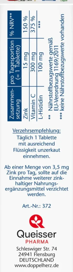 Doppelherz Aktiv Zink + Histidin Depot 30 Tabletten