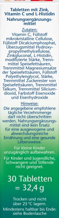 Doppelherz Aktiv Zink + Histidin Depot 30 Tabletten