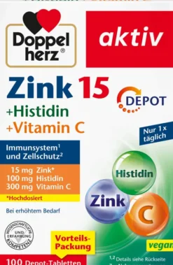Doppelherz Aktiv Zink + Histidin + Vitamin C Depot Aktiv 100...