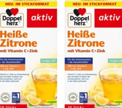 Doppelherz Heiße Zitrone Vitamin C + Zink Granulat 2 x 10 Beutel im Set