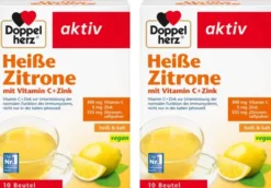 Doppelherz Heiße Zitrone Vitamin C + Zink Granulat 2 x 10 Beutel im Set