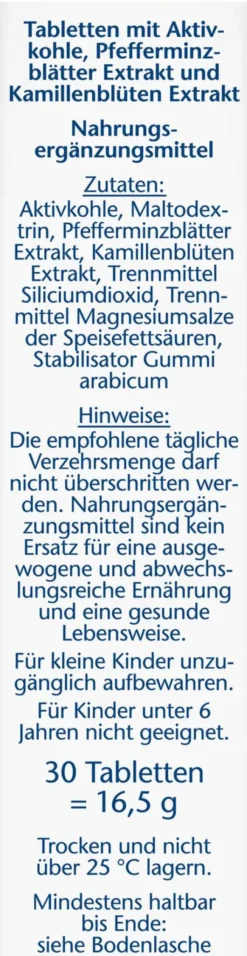 Doppelherz Kohletabletten + Kamille + Pfefferminze 30 Tabletten