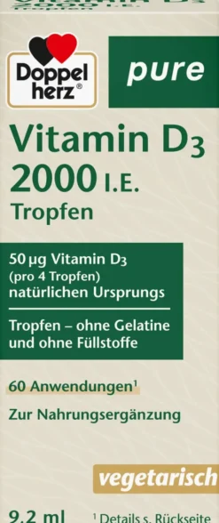 Doppelherz Pure Vitamin D3 2000 I.E. Tropfen 9,2 ml
