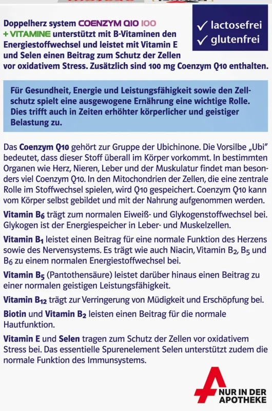 Doppelherz System Coenzym Q10 100 + Vitamine 60 Kapseln