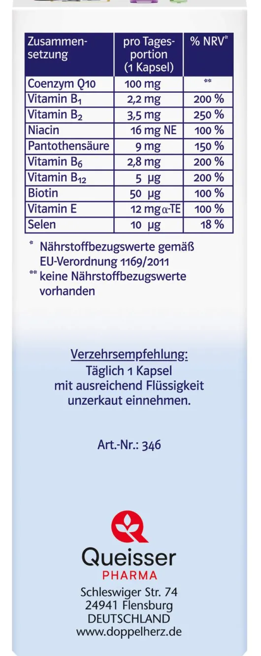 Doppelherz System Coenzym Q10 100 + Vitamine 60 Kapseln