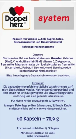 Doppelherz system Glucosamin plus 800 NA 60 Kapseln