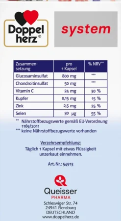Doppelherz system Glucosamin plus 800 NA 60 Kapseln