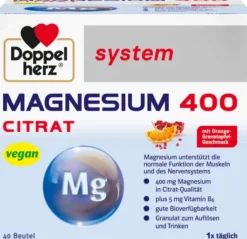 Doppelherz system Magnesium 400 Citrat Granulat 40 Beutel