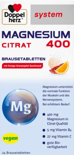 Doppelherz System Magnesium 400 Citrat 24 Brausetabletten