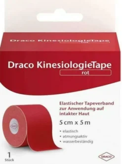 Draco Kinesiologietape 5 cm X 5 M Rot