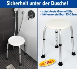 Duschhocker, höhenverstellbar, 1 Stück
