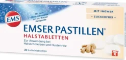 Emser Pastillen Halstabletten mit Ingwer zuckerfrei 30 Stück