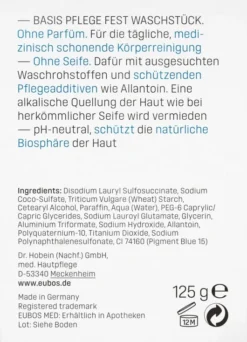 Eubos Fest Blau unparfümiert 125 g Seife