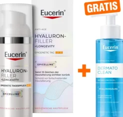 Eucerin Anti-Age Hyaluron-Filler Epigenetic LSF 30 50 ml Tagescreme + gratis DermatoClean Hyaluron Reinigungsgel 200 ml