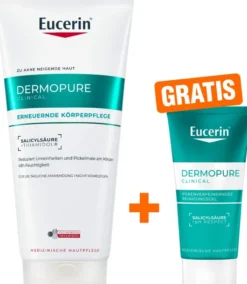 Eucerin DermoPure Clinical erneuernde Körperpflege 200 ml + gratis DermoPure Clinical Porenverfeinerndes Reinigungsgel