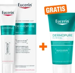 Eucerin DermoPure Clinical Mat Fluid 40 ml + gratis DermoPure Clinical Porenverfeinerndes Reinigunsggel 75 ml