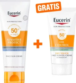 Eucerin Sun Sensitive Protect Face LSF 50+ + gratis Sun Gel-Creme Oil Control 20 ml
