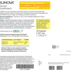 Eunova Duoprotect D3 + K2 4000 I.E. 30 Kapseln