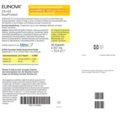 Eunova DuoProtect D3 + K2 4000 I.E. 90 Kapseln
