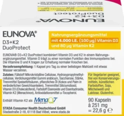 Eunova DuoProtect D3 + K2 4000 I.E. 90 Kapseln