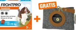 Frontpro 68 mg für Hunde 3 Kautabletten + gratis Hundebeutelspender 1 Stück