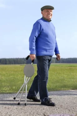 Gehstock mit integrierter Sitzfläche
