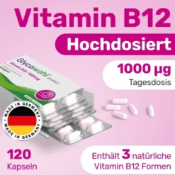 Glycowohl Vitamin B12 1000 µg hochdosiert vegan 120 Kapseln