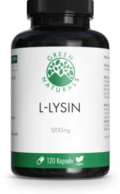 Green Naturals L-Lysin 1200mg hochdosiert vegan 120 Kapseln