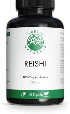 Green Naturals Reishi 650 mg Hochdosiert Vegan 180 Kapseln