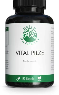 Green Naturals Vital Pilze Cordyceps Reishi Vegan 180 Kapseln