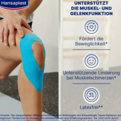 Hansaplast Sport Kinesiologie Tape 5 cm x 5 m blau