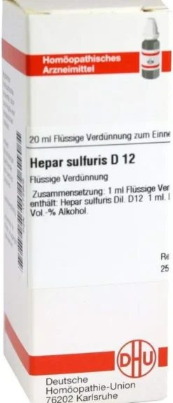 Hepar Sulfuris D12 Dhu 20 ml Dilution