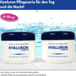 Hyaluron Antifalten Aufbaucreme und Feuchtigkeitscreme 2 x 125 ml