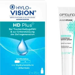 Hylo Vision HD Plus Augentropfen 2x 15 ml + gratis Optolind Empfindl. Haut 15 ml