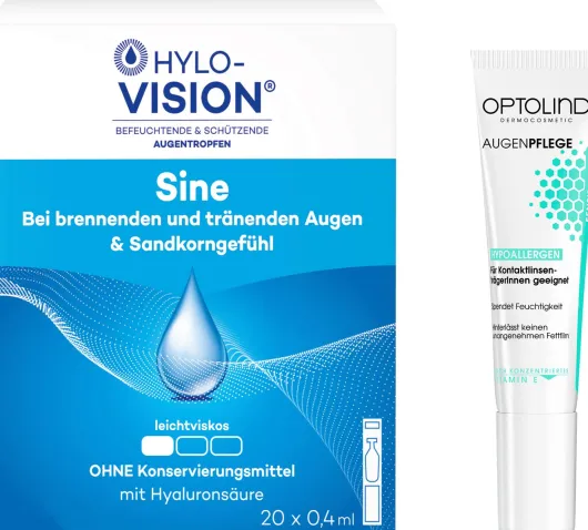 Hylo Vision sine 20x0,4 ml + gratis Optolind Empflindl. Haut Augenpflege 15 ml
