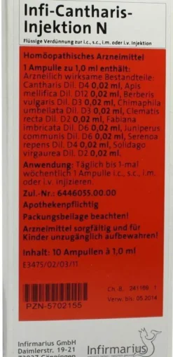 Infi Cantharis Injektion N 10 X 1 ml Ampullen