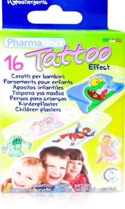 Kinderpflaster Tattoo Effect 2 Größen 16 Pflaster